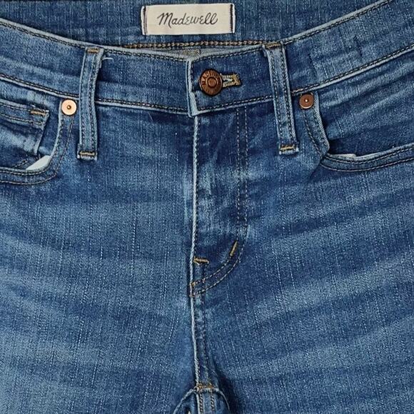 Madewell 8" Mid Rise Skinny Jeans in Ames Wash Medium Blue women's size 27 - Picture 9 of 15